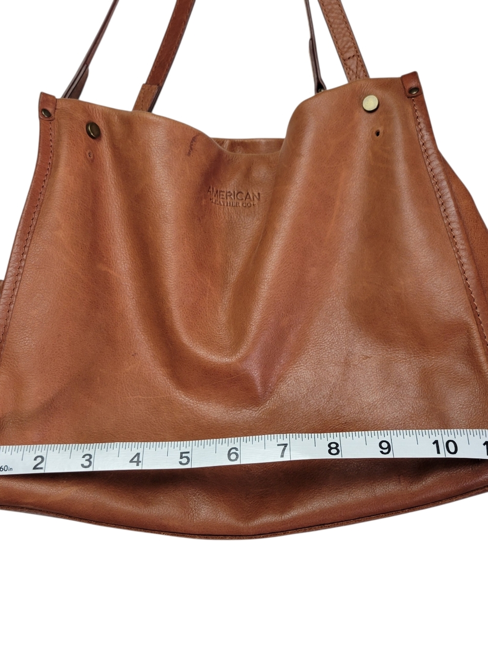 American Leather Co | Cognac Brown Real Leather Shoulder Bag - Picture 11 of 15